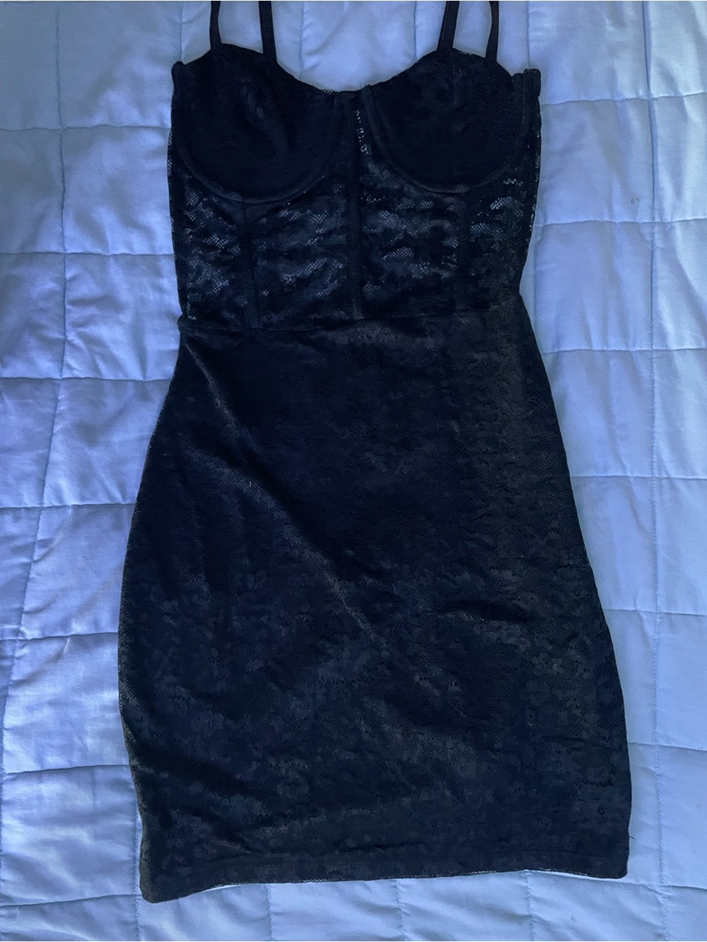 Little Black Dress with Lace and Corset Top